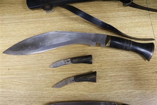 Seven Kukri and other knives